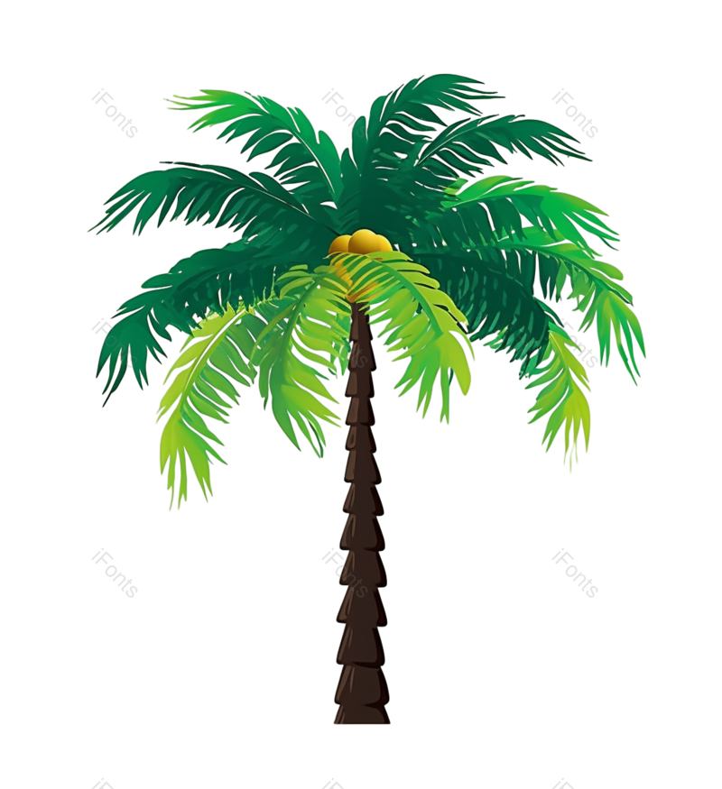 图标图片,元素元素,手绘风PNG,椰子树免抠素材